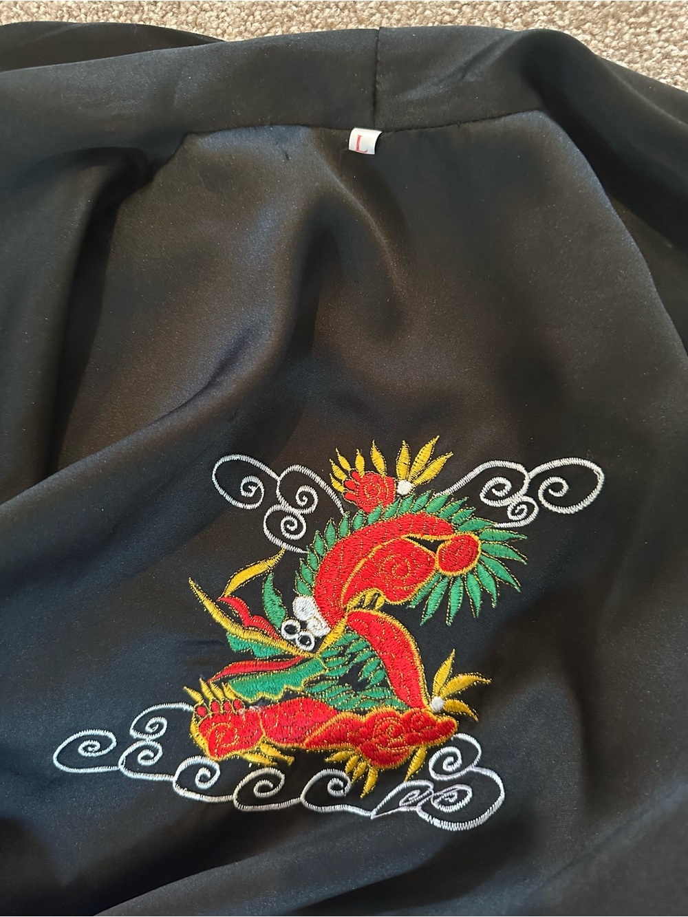 Asian-Inspired Reversible Satin Robe - Picture 4 of 4